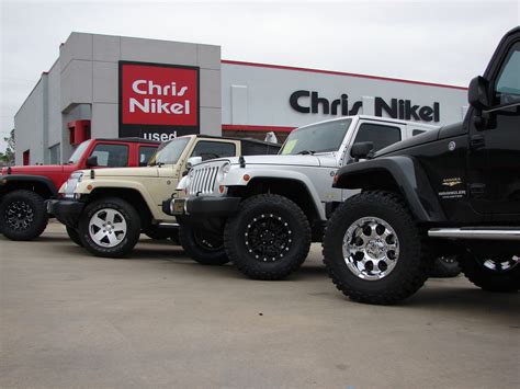 Chris nikel jeep - Specialties: Chris Nikel Chrysler Jeep Dodge Ram has been serving the Tulsa area since 1973. Our huge selection of new and pre-owned vehicles, our no-hassle pricing, and award winning Service Department has made us one of the top dealers in the nation. With so many to choose from, we are sure to have the right vehicle that suits your needs and fits your …